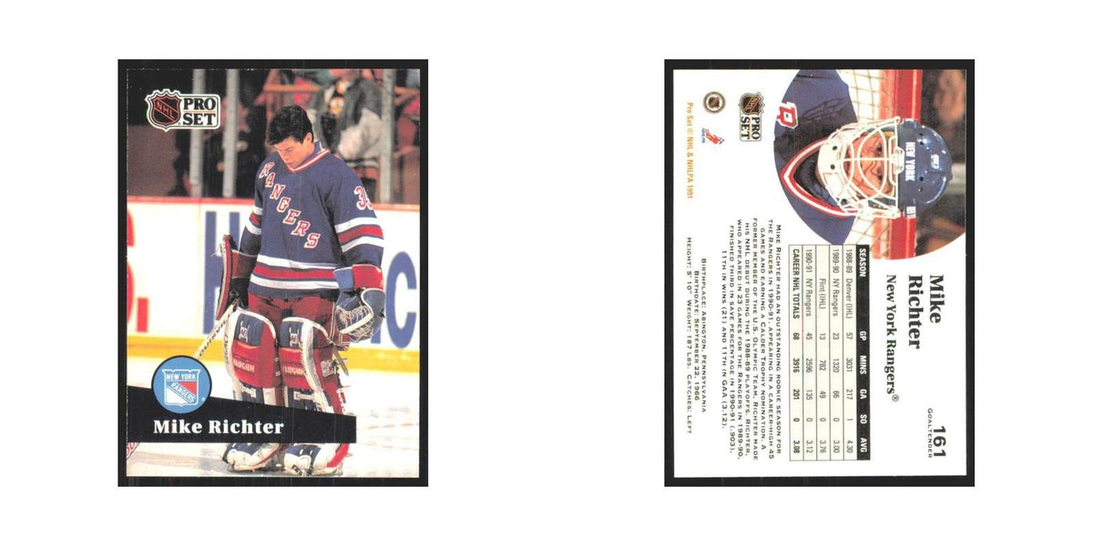 1991 Pro Set Mike Richter New York Rangers #161