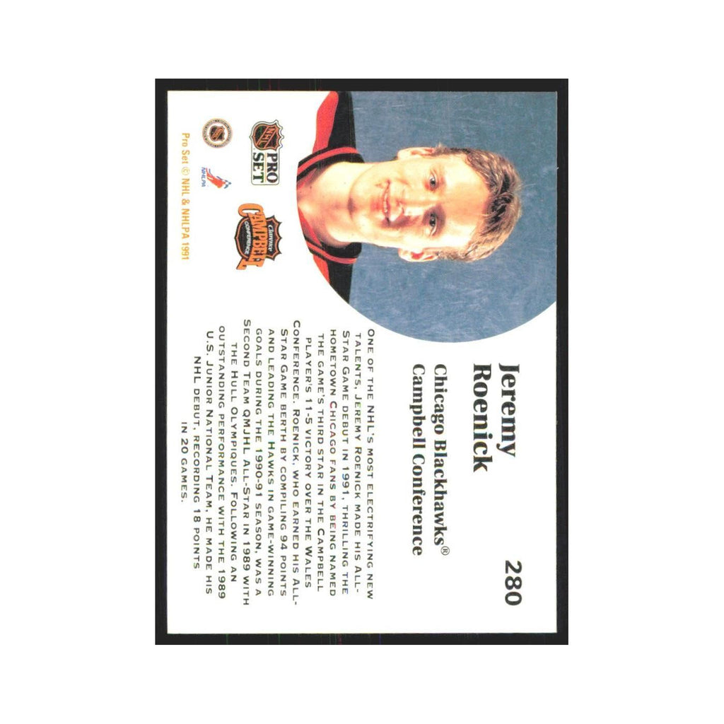 1991 Pro Set Jeremy Roenick Chicago Blackhawks #280