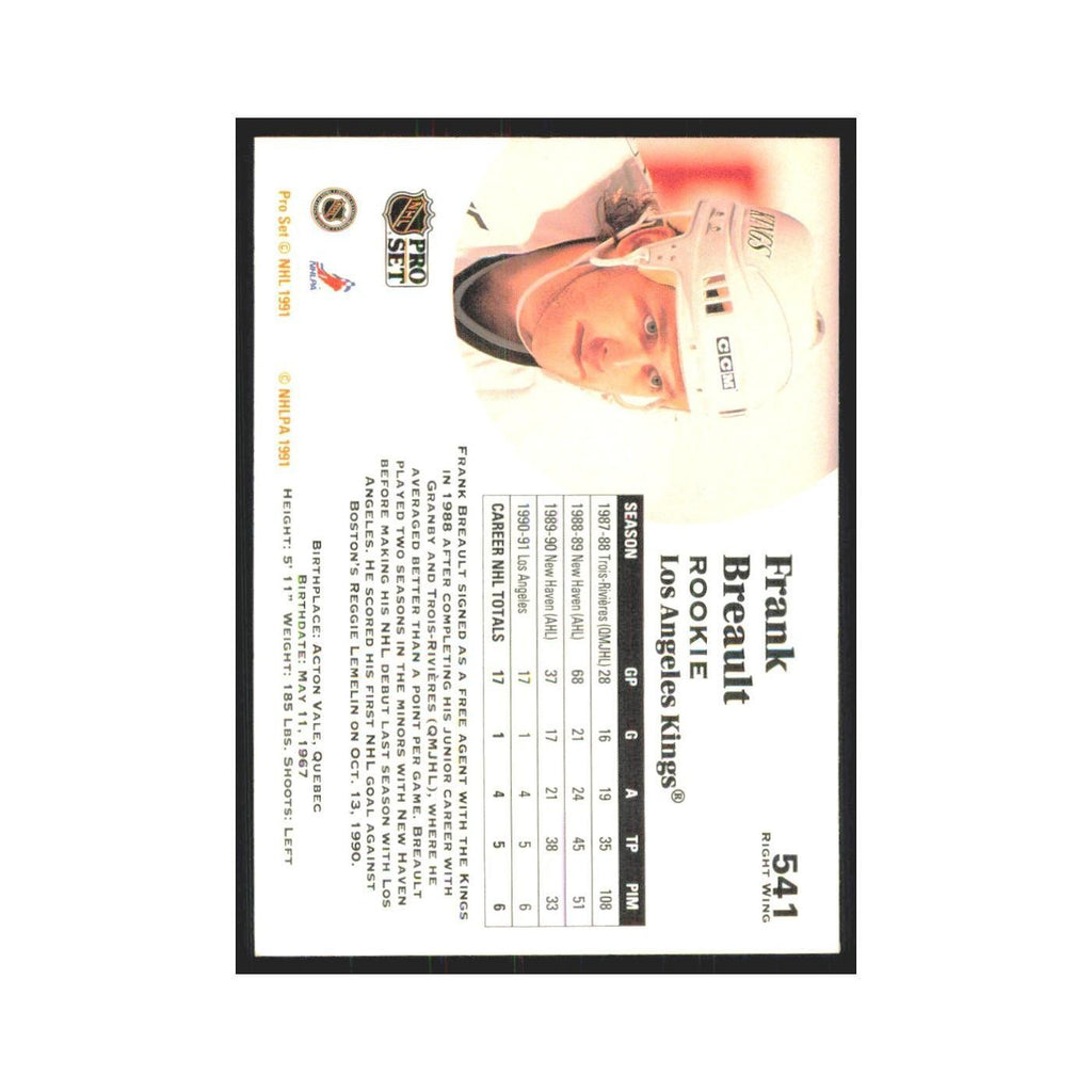1991 Pro Set Frank  Breault RC Los Angeles Kings #541