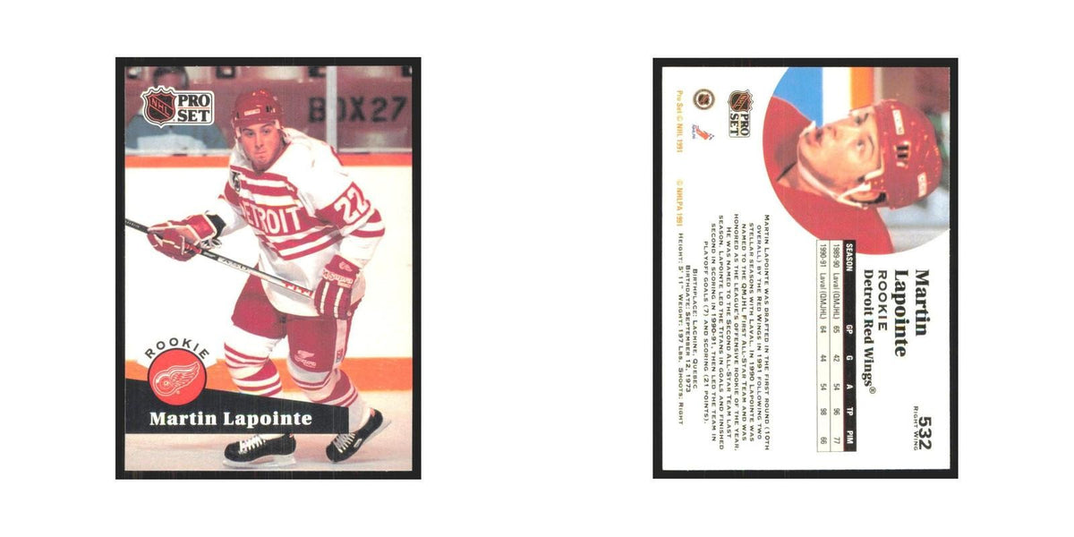 1991 Pro Set Martin Lapointe RC Detroit Red Wings #532