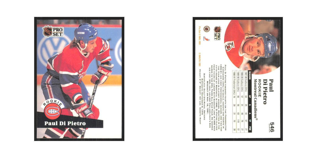 1991 Pro Set Paul DiPietro RC Montreal Canadiens #546