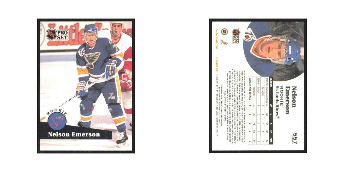 1991 Pro Set Nelson Emerson RC St. Louis Blues #557