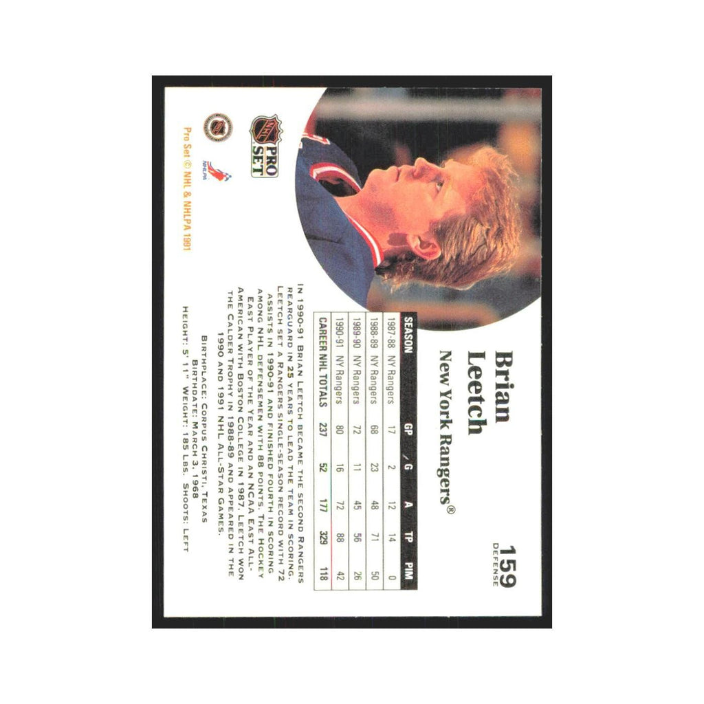 1991 Pro Set Brian Leetch New York Rangers #159