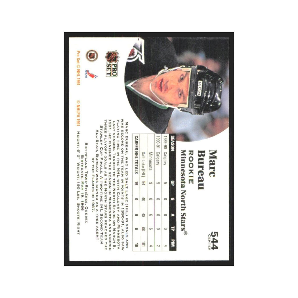 1991 Pro Set Marc Bureau RC Minnesota North Stars #544