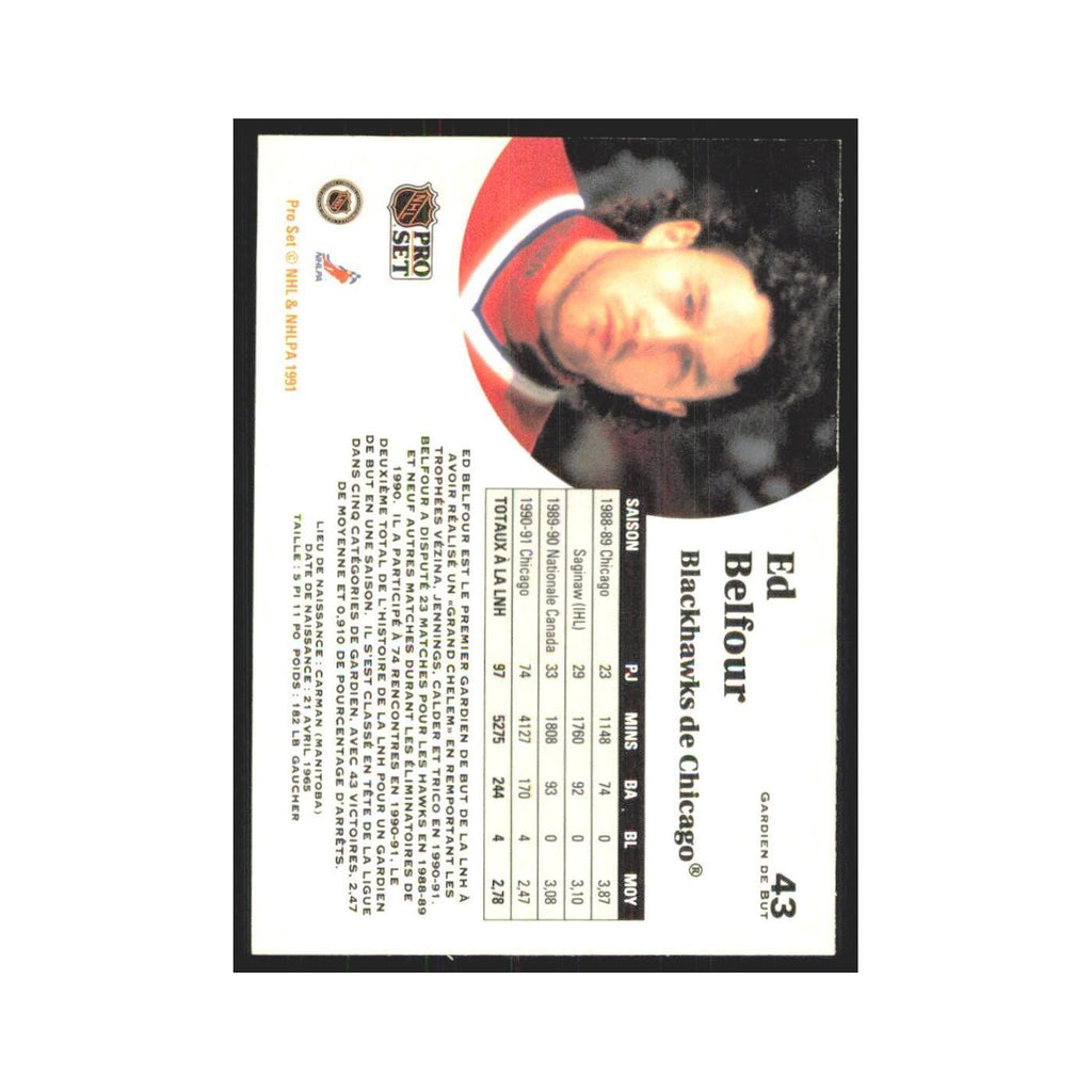 1991 Pro Set Ed Belfour Chicago Blackhawks #43
