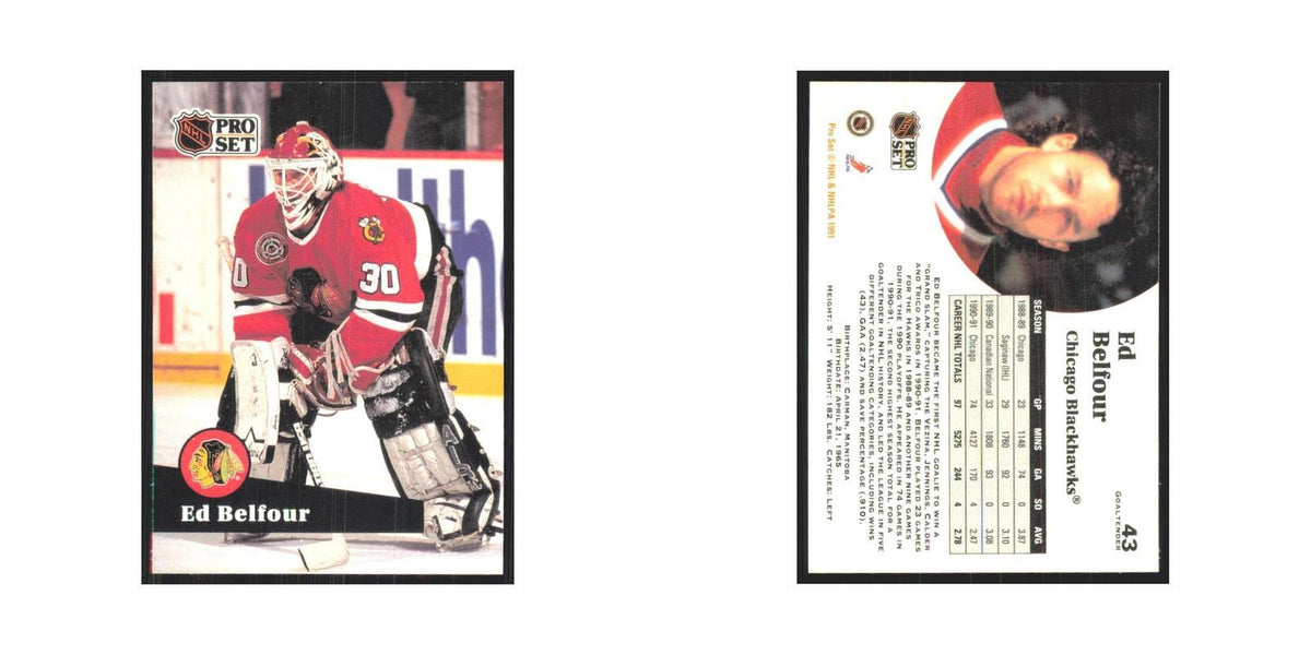 1991 Pro Set Ed Belfour Chicago Blackhawks #43