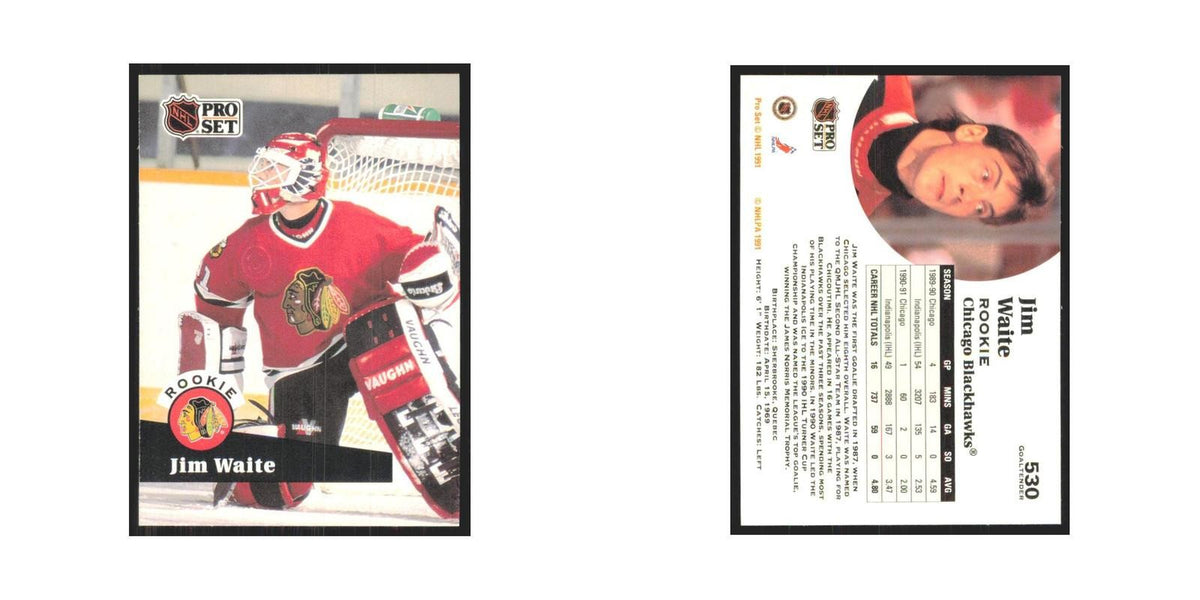 1991 Pro Set Jimmy Waite RC Chicago Blackhawks #530