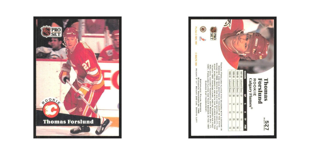 1991 Pro Set Tomas Forslund RC Calgary Flames #527