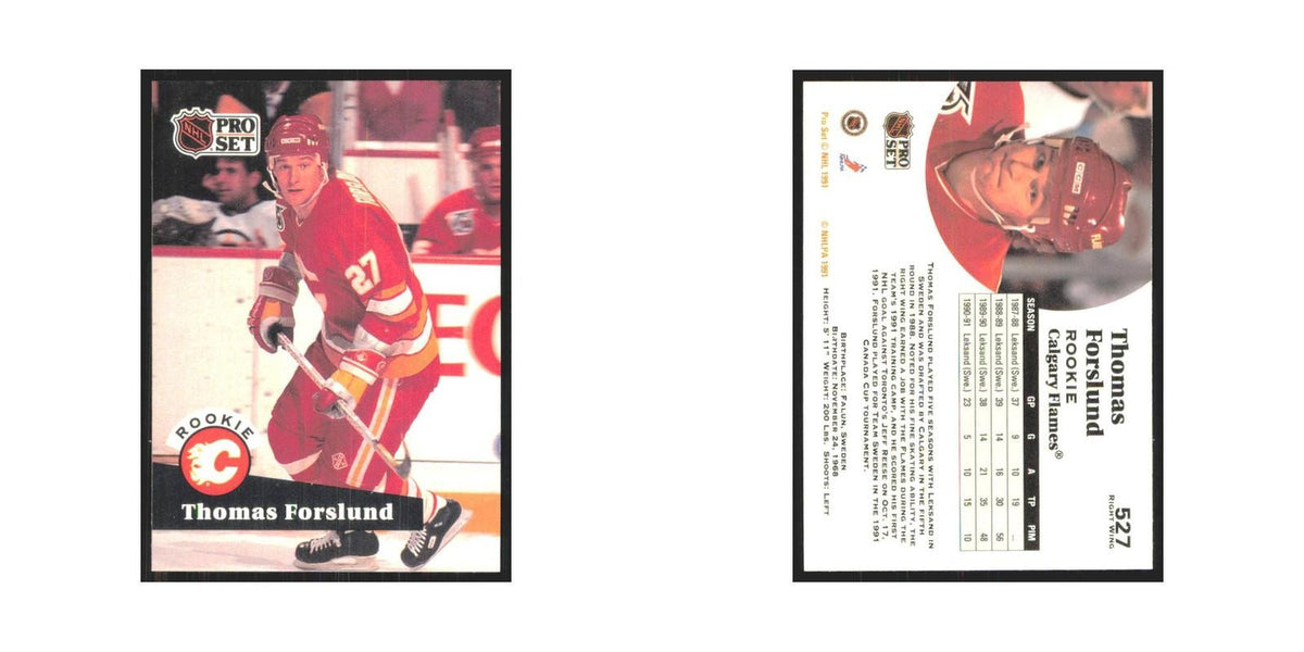 1991 Pro Set Tomas Forslund RC Calgary Flames #527