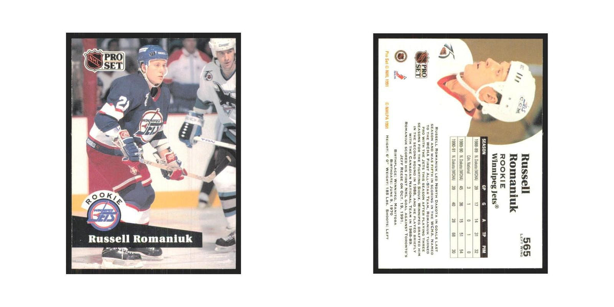 1991 Pro Set Russell Romaniuk RC Winnipeg Jets #565