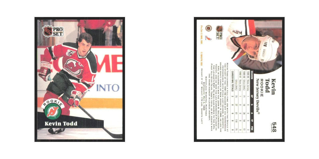 1991 Pro Set Kevin Todd RC New Jersey Devils #548