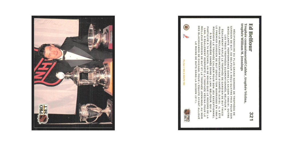 1991 Pro Set Ed Belfour Chicago Blackhawks #321