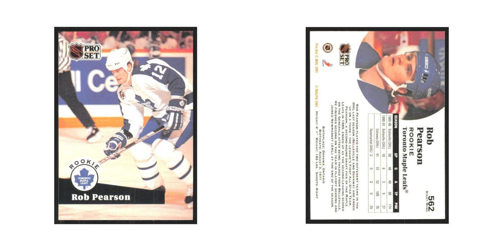 1991 Pro Set Rob Pearson RC Toronto Maple Leafs #562