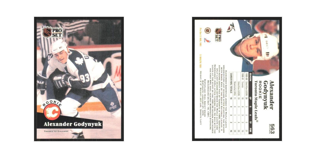 1991 Pro Set Alexander Godynyuk RC Calgary Flames #563