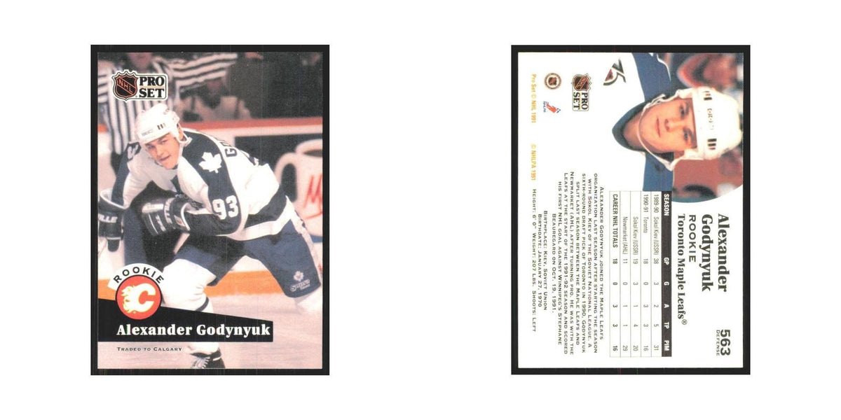 1991 Pro Set Alexander Godynyuk RC Calgary Flames #563