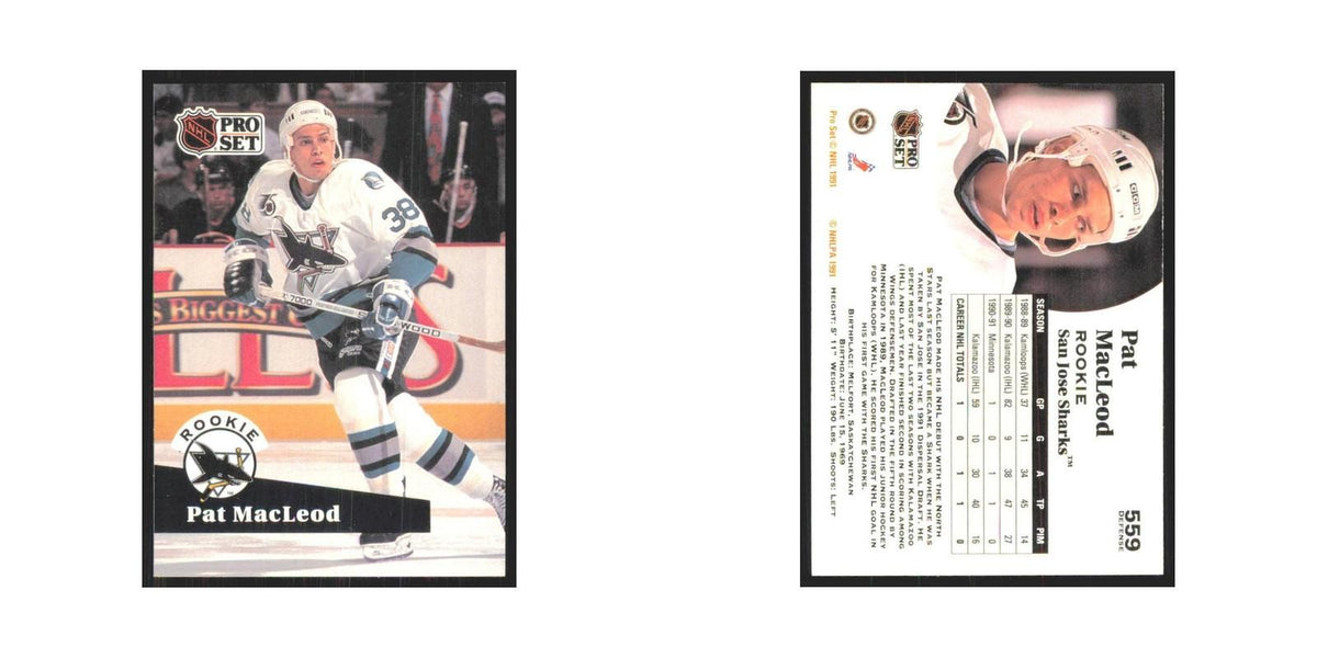 1991 Pro Set Pat MacLeod RC San Jose Sharks #559