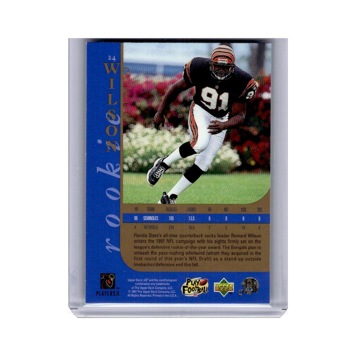 Reinard Wilson 1997 Upper Deck UD3 #24 Cincinnati Bengals Football Card NM