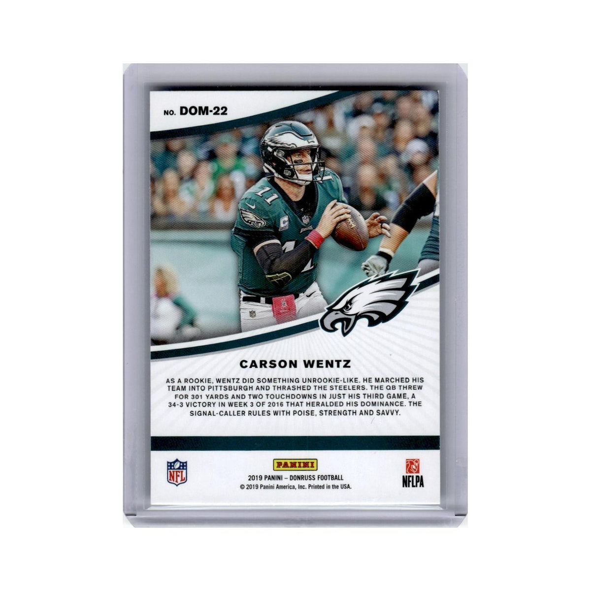 Carson Wentz 2019 Donruss Dominators #DOM-22 Philadelphia Eagles NM