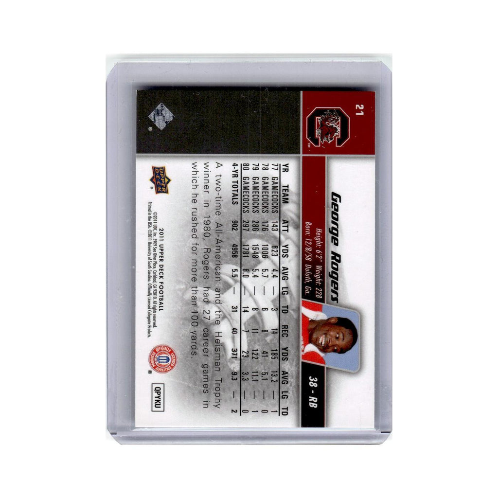 George Rogers 2011 Upper Deck #21 South Carolina Gamecocks Football Card NM