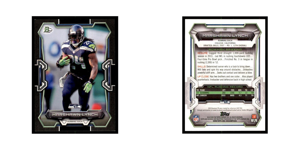 2015 Bowman Marshawn Lynch Football Cards #95