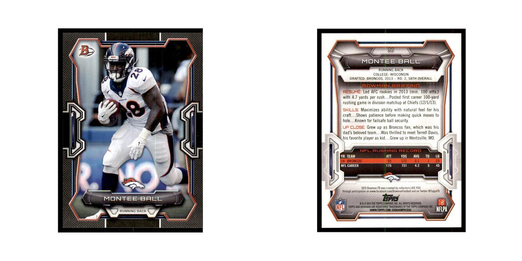 2015 Bowman Montee Ball Football Cards #36