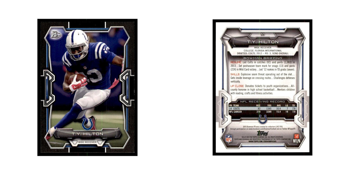 2015 Bowman T.Y. Hilton Football Cards #53
