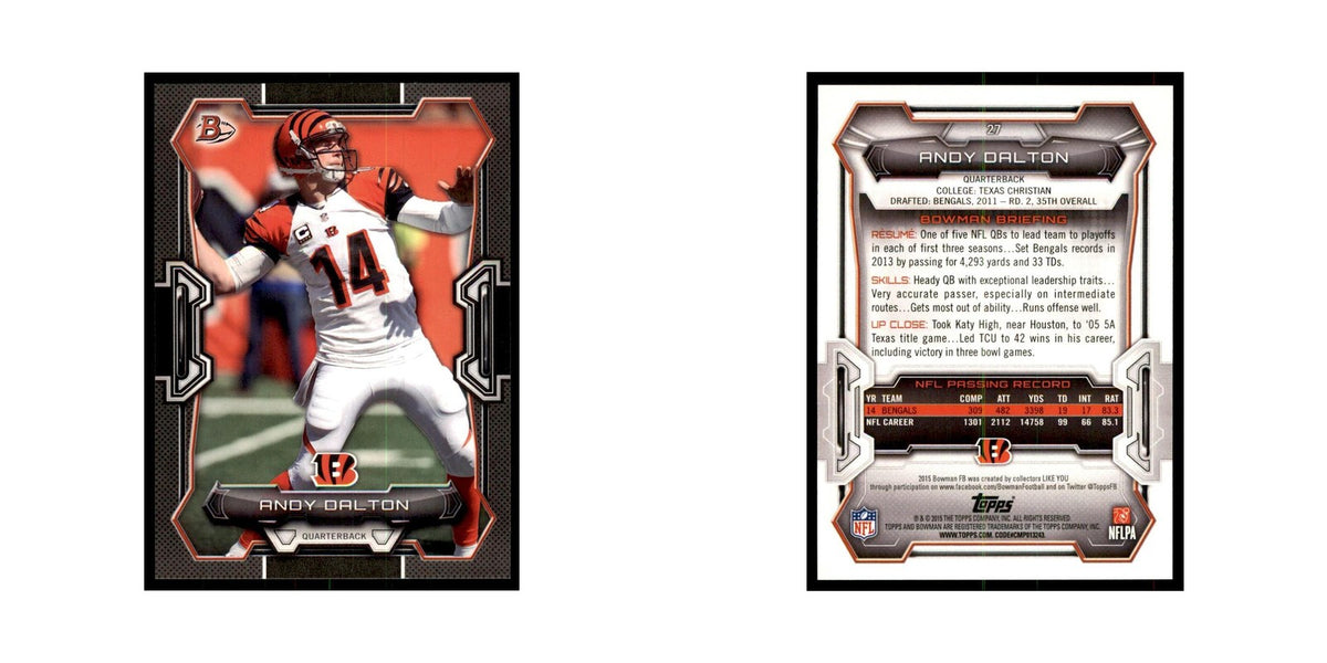 2015 Bowman Andy Dalton Football Cards #27