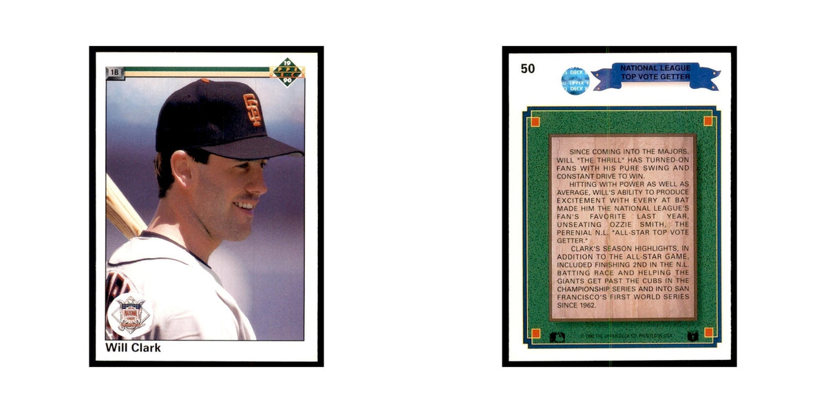 1990 Upper Deck Will Clark Baseball Cards #50