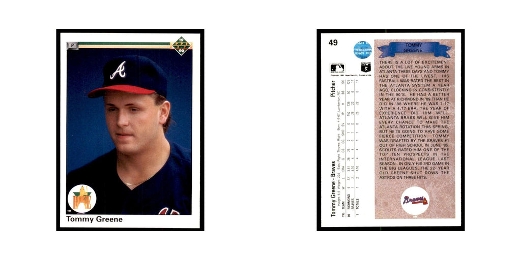 1990 Upper Deck Tommy Greene Baseball Cards #49
