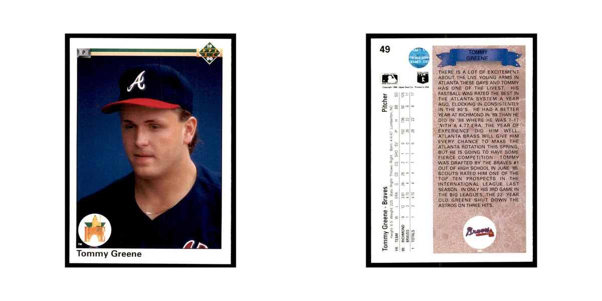 1990 Upper Deck Tommy Greene Baseball Cards #49