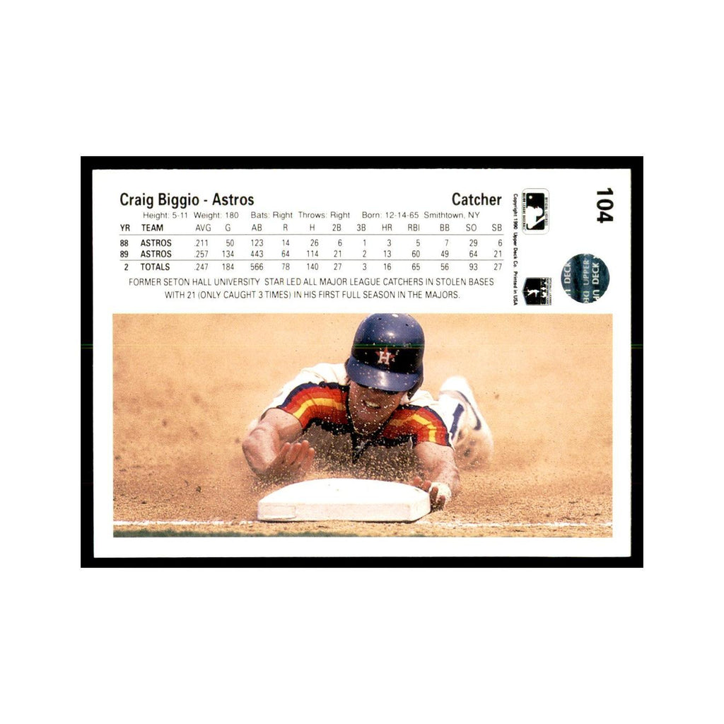 1990 Upper Deck Craig Biggio Baseball Cards #104