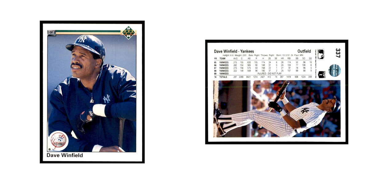 1990 Upper Deck Dave Winfield Baseball Cards #337