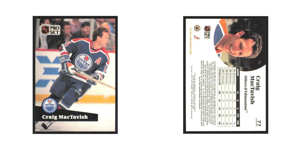 1991 Pro Set Craig MacTavish Edmonton Oilers #77