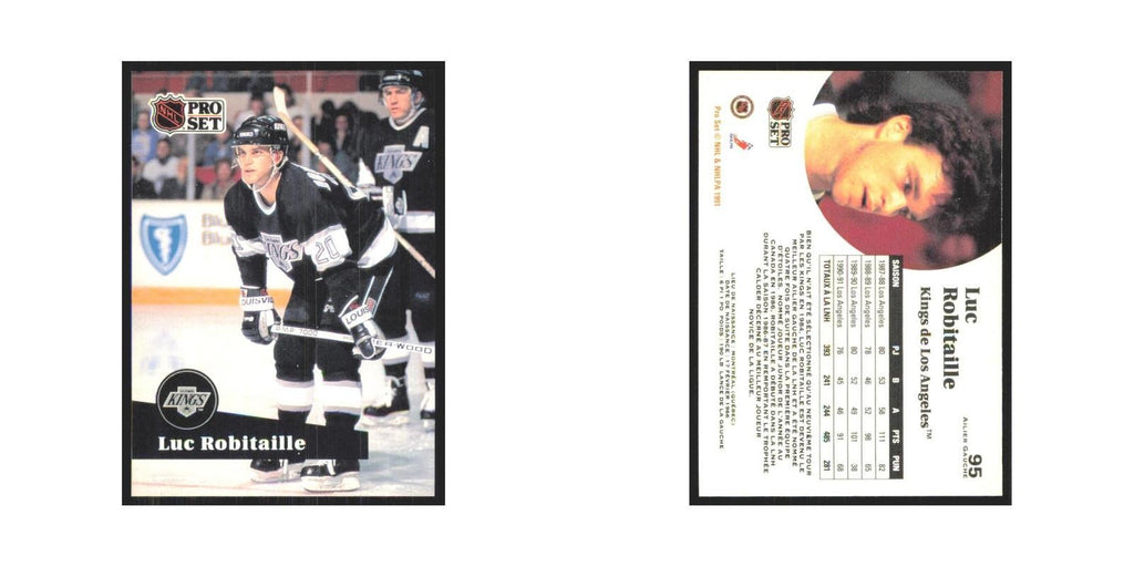 1991 Pro Set Luc Robitaille Los Angeles Kings #95