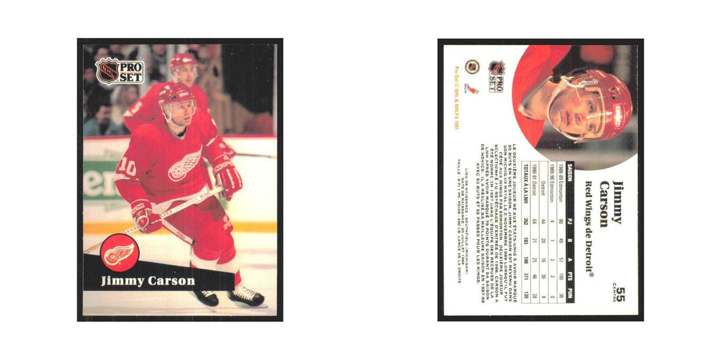 1991 Pro Set Jimmy Carson Detroit Red Wings #55