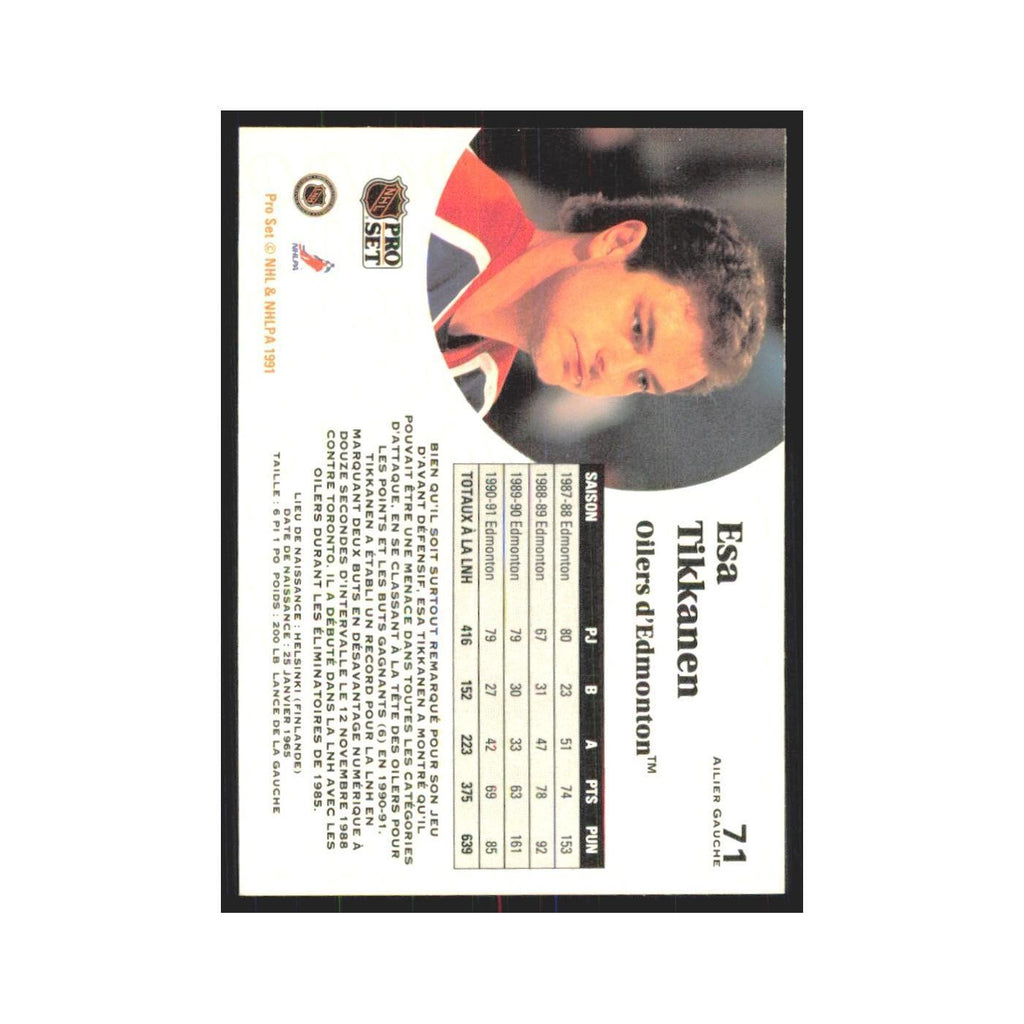 1991 Pro Set Esa Tikkanen Edmonton Oilers #71