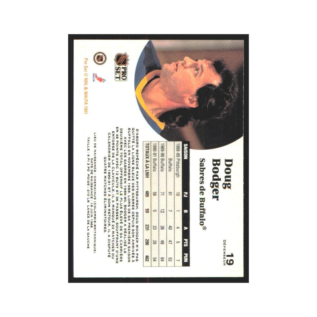 1991 Pro Set Doug Bodger Buffalo Sabres #19