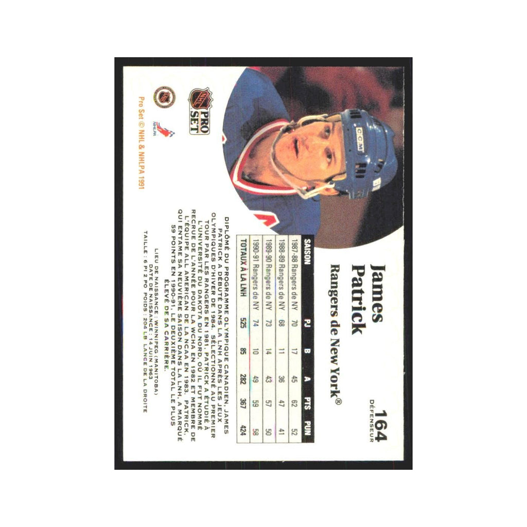 1991 Pro Set James Patrick New York Rangers #164