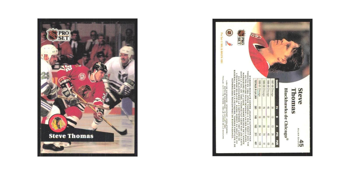 1991 Pro Set Steve Thomas Chicago Blackhawks #45