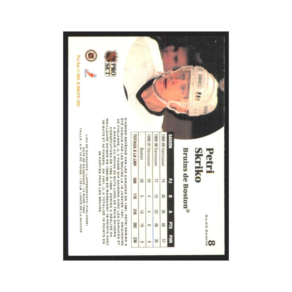 1991 Pro Set Petri Skriko Boston Bruins #8