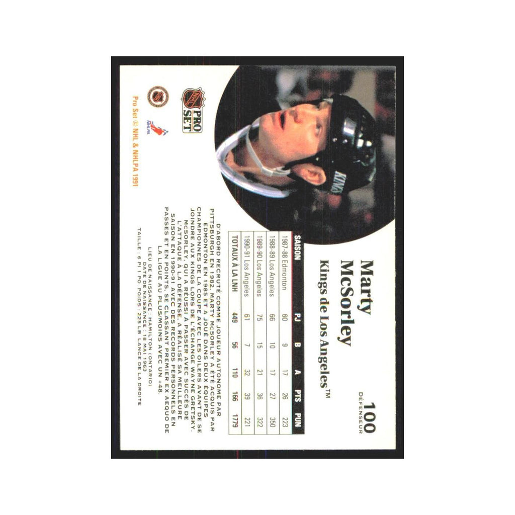1991 Pro Set Marty McSorley Los Angeles Kings #100