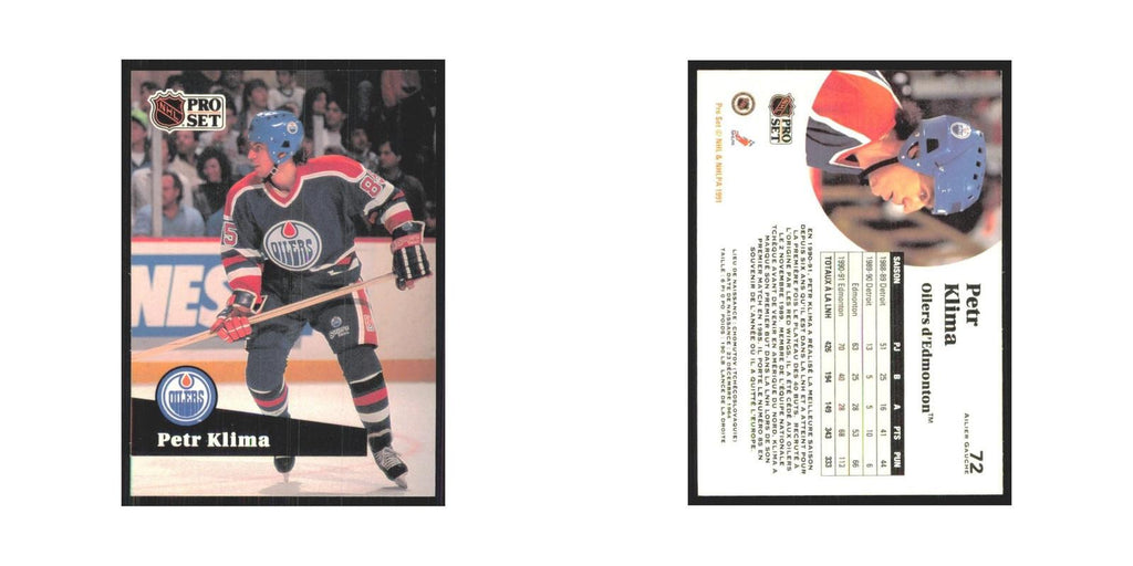 1991 Pro Set Petr Klima Edmonton Oilers #72