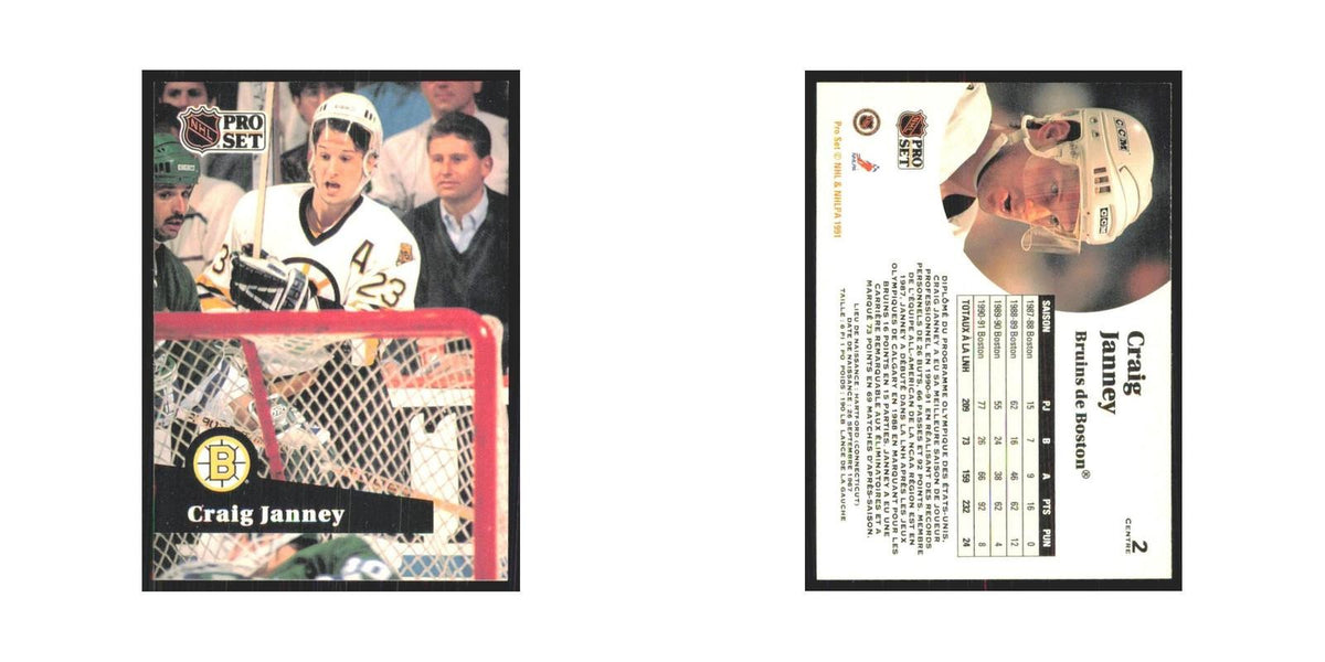 1991 Pro Set Craig Janney Boston Bruins #2