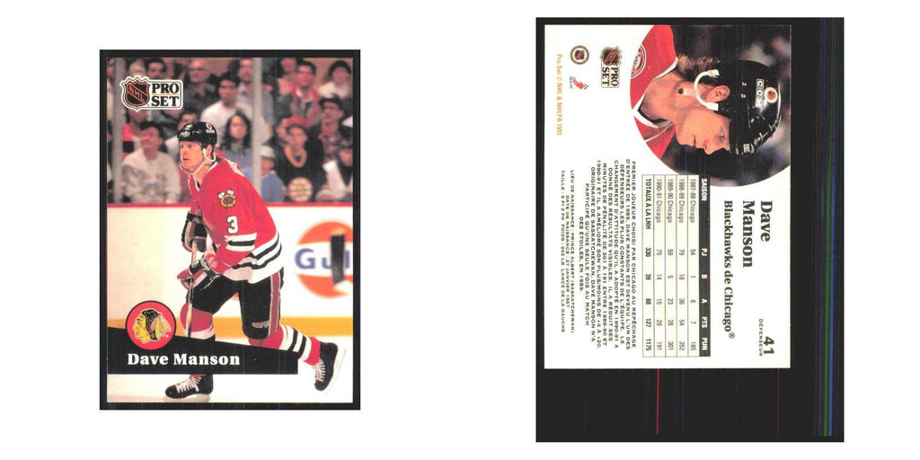 1991 Pro Set Dave Manson Chicago Blackhawks #41