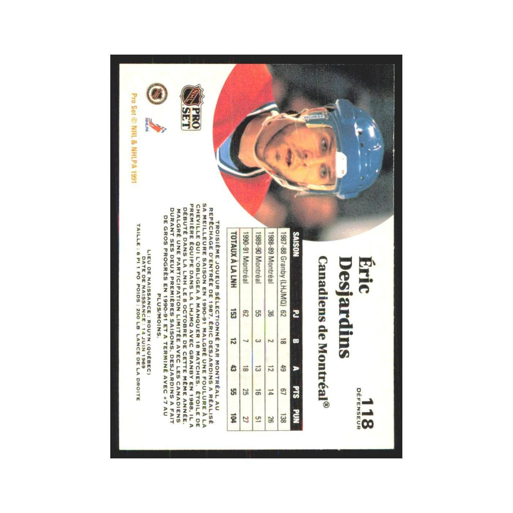1991 Pro Set Eric Desjardins Montreal Canadiens #118
