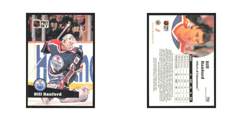 1991 Pro Set Bill Ranford Edmonton Oilers #70