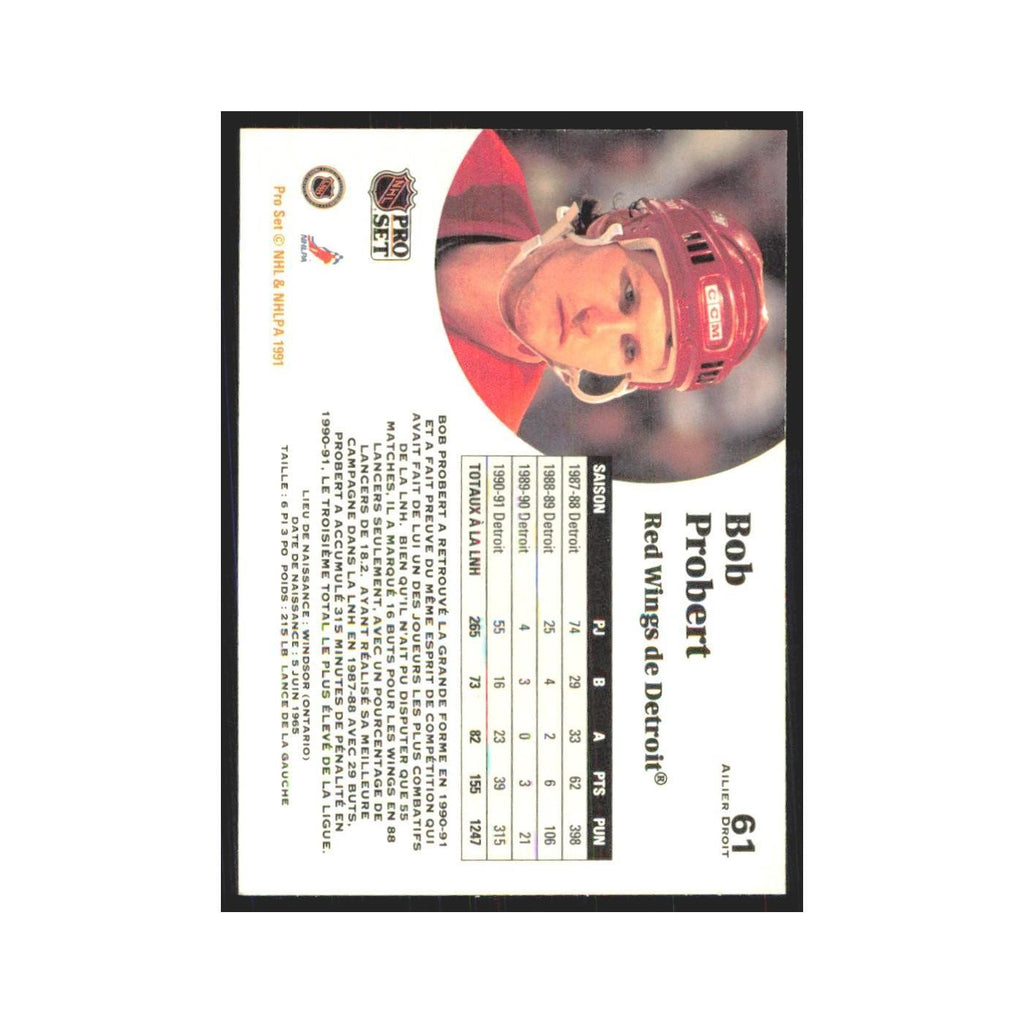 1991 Pro Set Bob Probert Detroit Red Wings #61