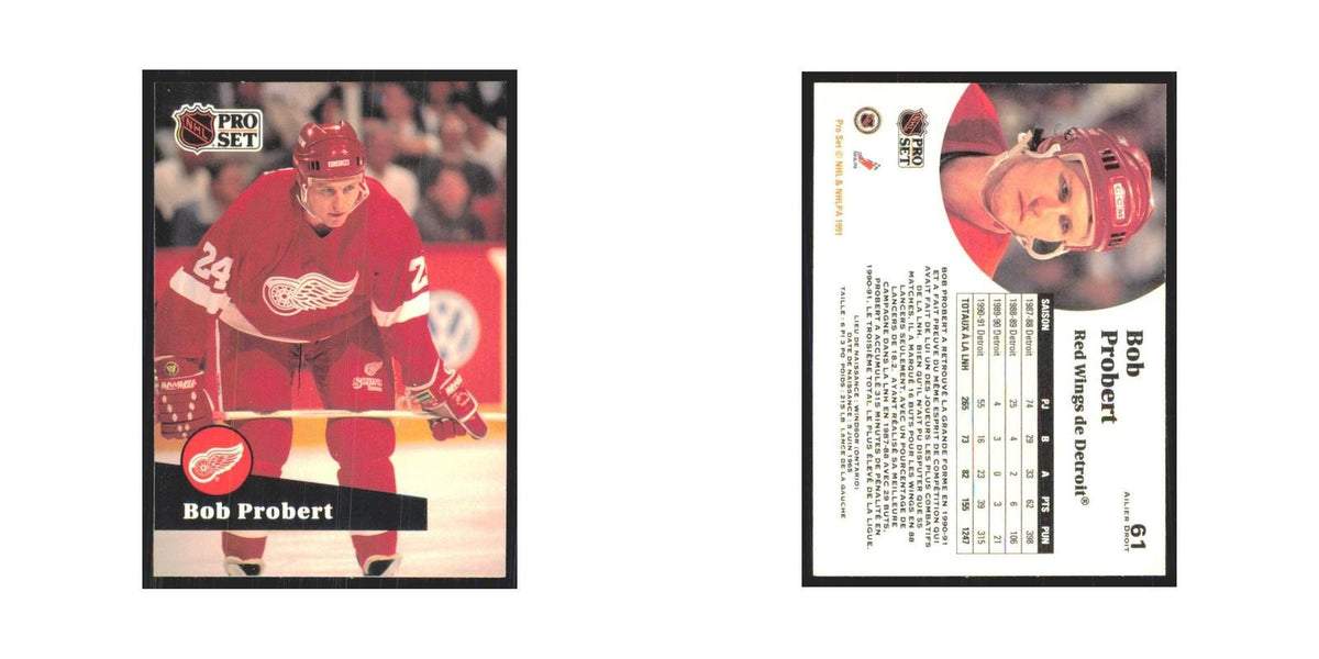 1991 Pro Set Bob Probert Detroit Red Wings #61