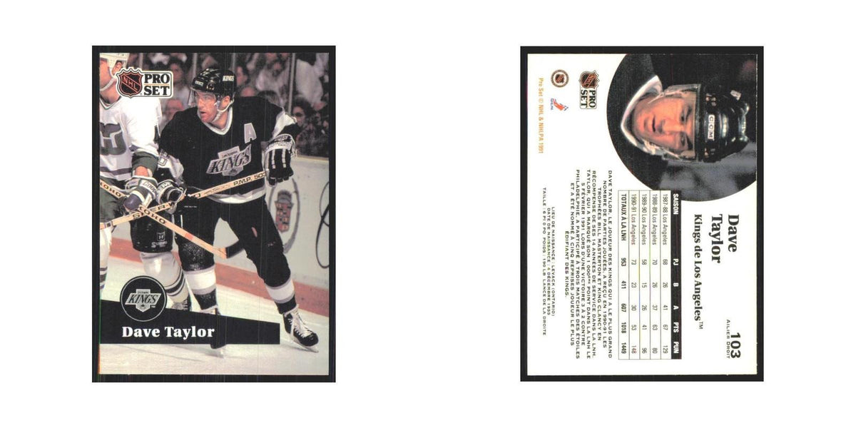 1991 Pro Set Dave Taylor Los Angeles Kings #103
