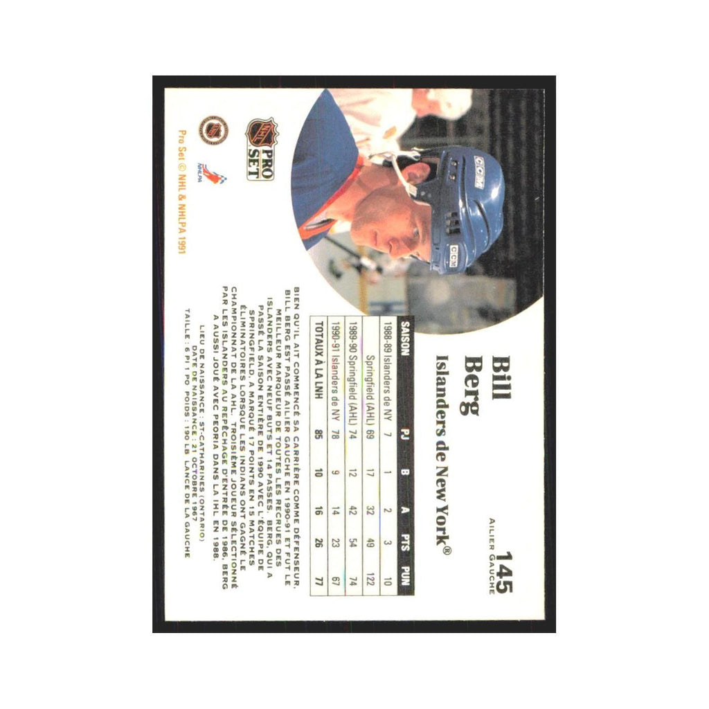 1991 Pro Set Bill Berg New York Islanders #145
